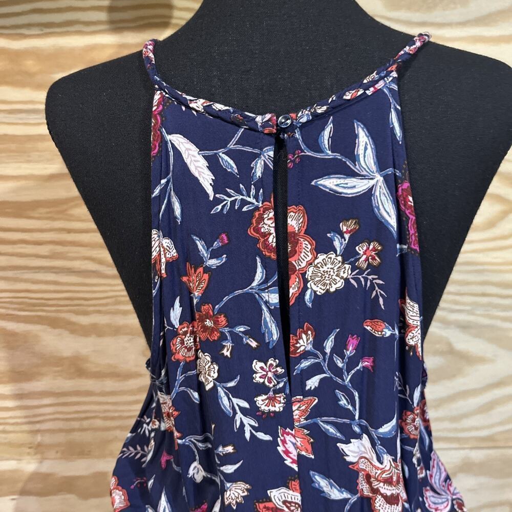 Old Navy Floral Halter Maxi Dress Womens Large Blue Vacation Resort Beach - Picture 7 of 15